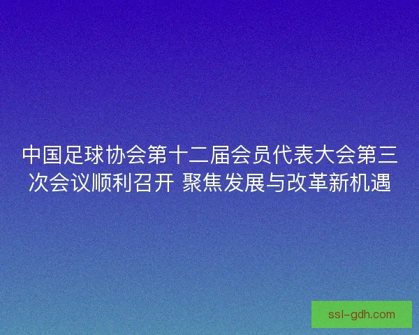 中国足球协会第十二届会员代表大会第三次会议顺利召开 聚焦发展与改革新机遇 中国足球协会第十二届会员代表大会第三次会议顺利召开 聚焦发展与改革新机遇